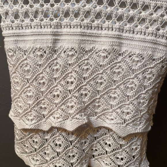 LAUNDRY By Shelli Segal White Crochet Dress With Buttons Down The Back - Picture 11 of 16